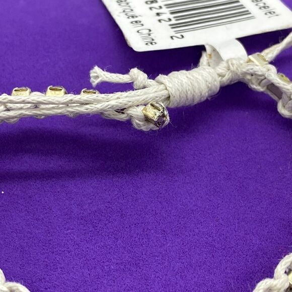💛 3 Rhinestone & Rope Adjustable Bracelet - Picture 2 of 7
